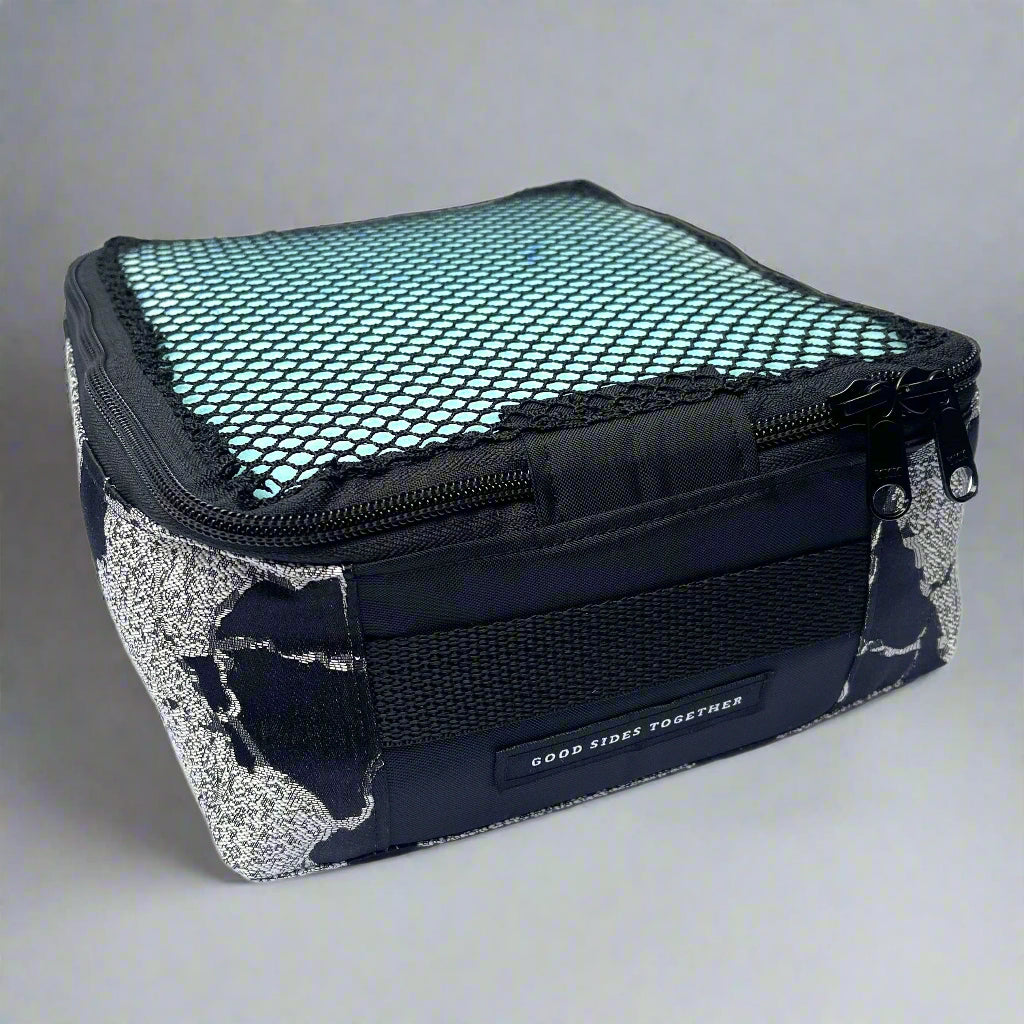 Packing cube sewing kit - black & white marble cube