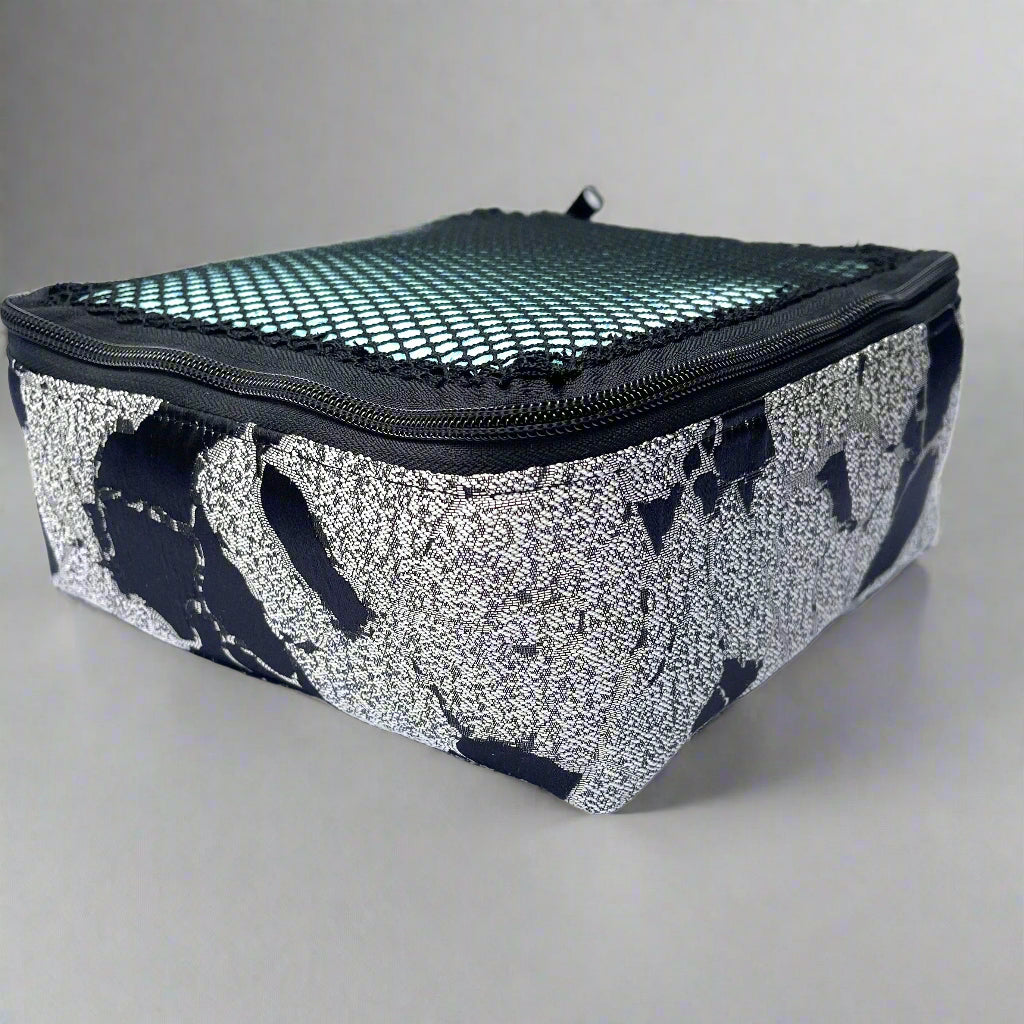 Packing cube sewing kit - black & white marble cube