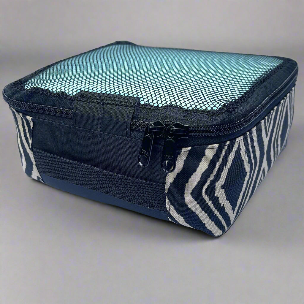 Packing cube sewing kit - black & beige chevron cube