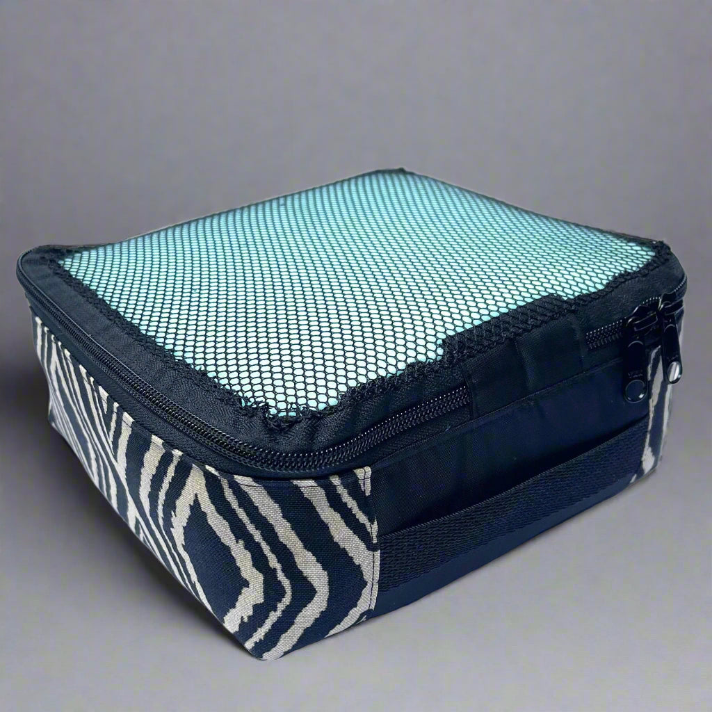 Packing cube sewing kit - black & beige chevron cube