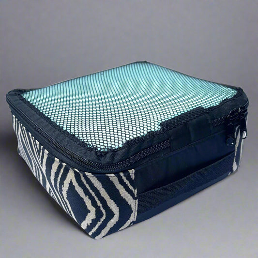 Packing cube sewing kit - black & beige chevron cube